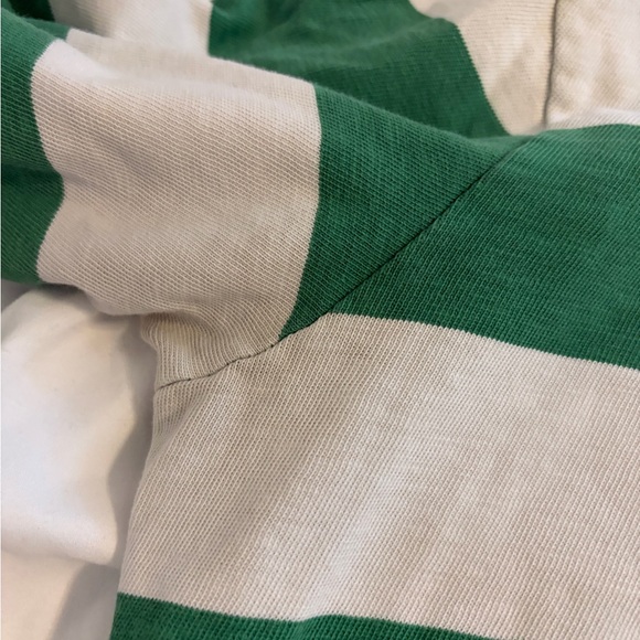 Polo by Ralph Lauren Green & White Striped Rugby with Navy Embroidered Crest - Picture 5 of 9